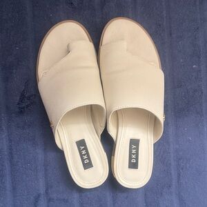 DKNY Cream Slip-On Slide Mules